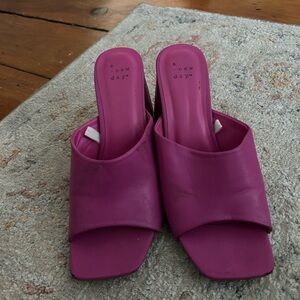 A New Day Women's Vibrant Pink Mules